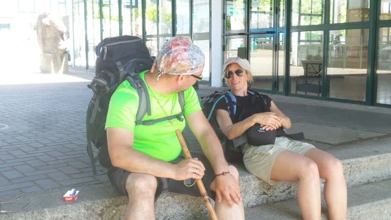 Roberto und Aude bei einer Pause.