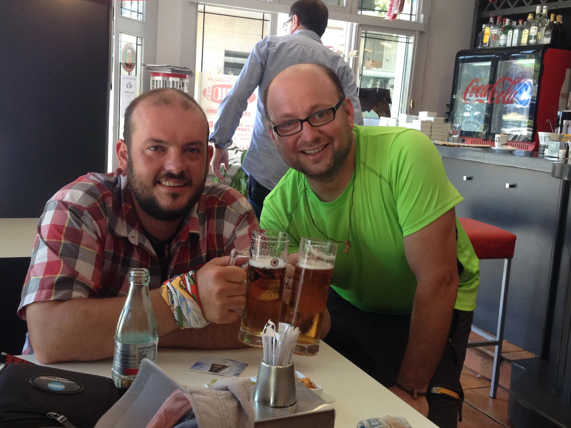 Seba und Roberto bei einer Pause.